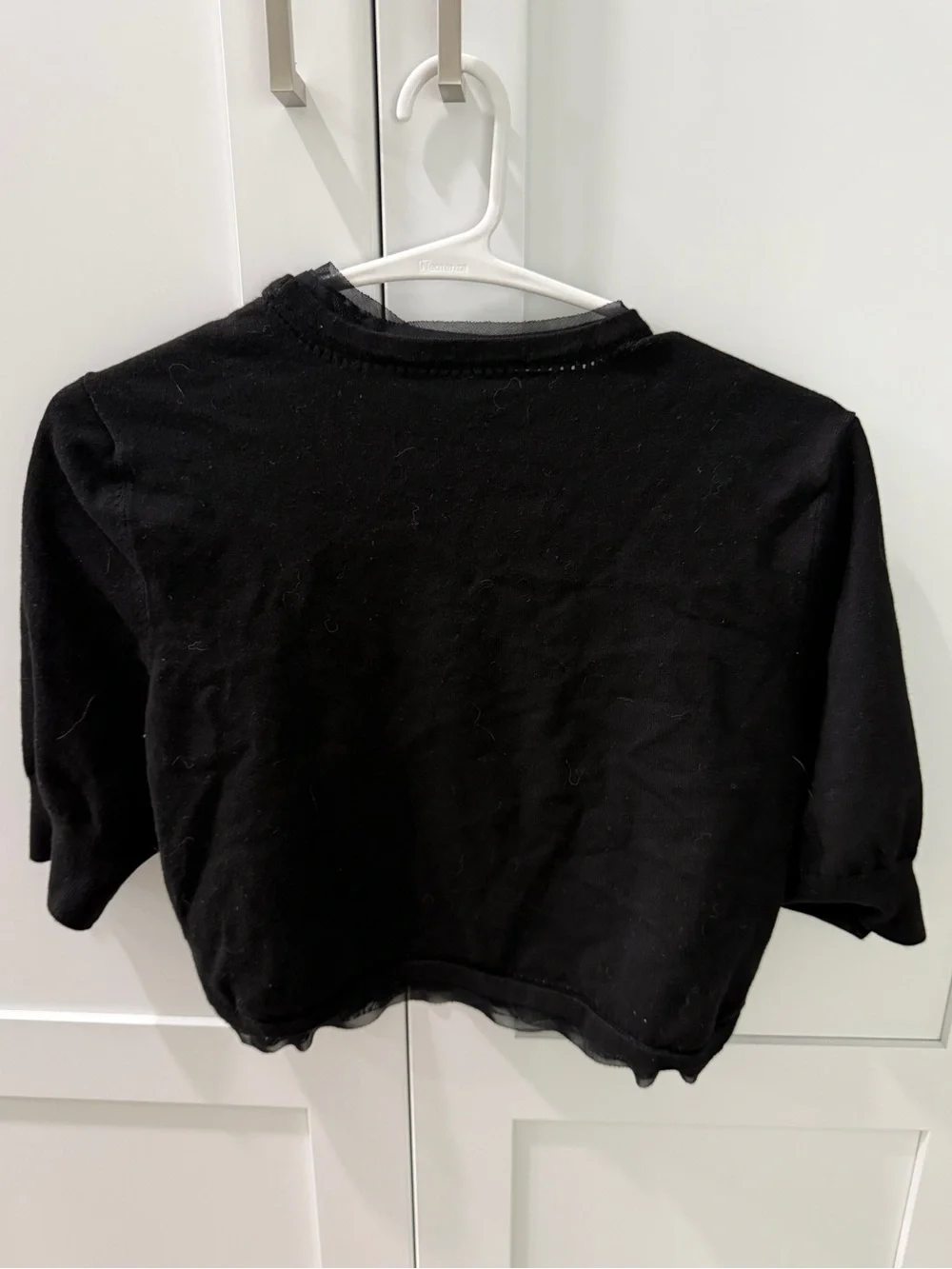 White House Black Market Black Knit Bolero Cropped Shrug size large